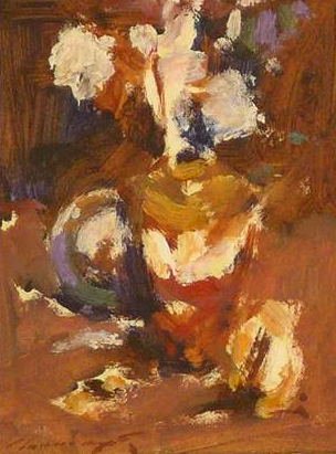 Ken Moroney (1949-) Still life of flowers in a vase 5 x 3.75in.